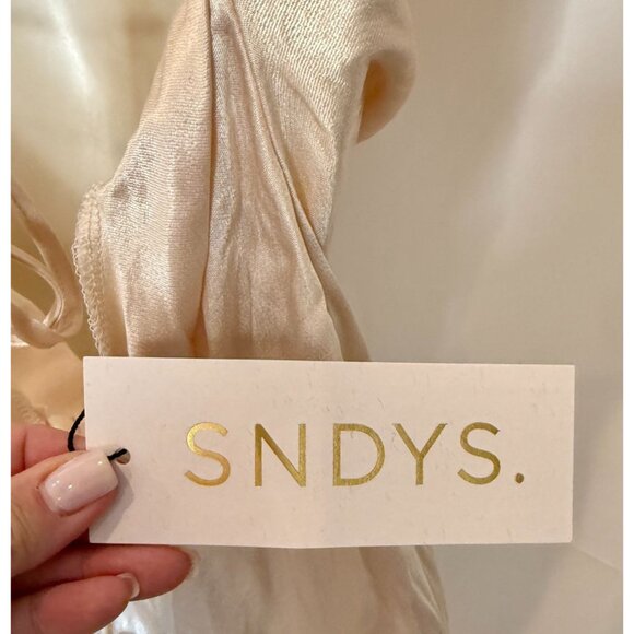 SNDYS Johanna Cowl Neck Maxi Dress in Champagne NWT - Size M - Picture 7 of 11